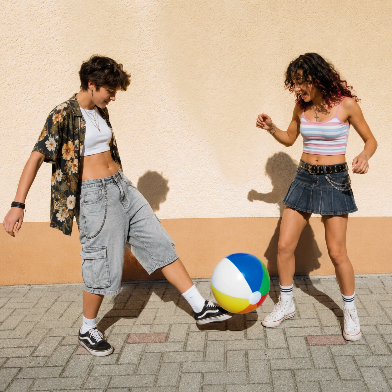 Ballon de plage gonflable (livré non gonflé) à 6 panneaux en PVC multicolore sans phtalate (rendu IA)